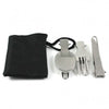 Silver Stainless Steel Foldable Fork Spoon Knife Set